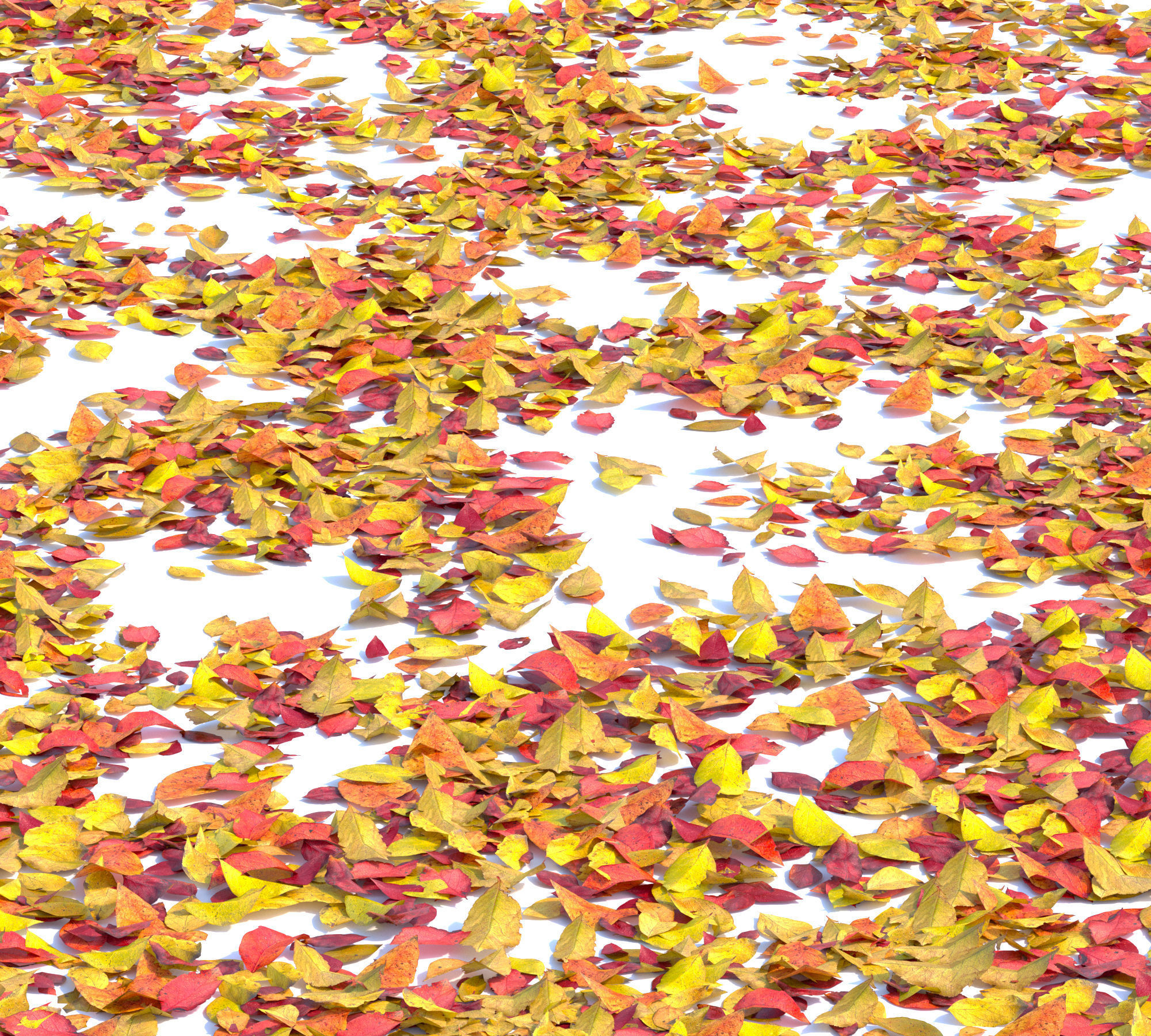 Autumn leaves Low-poly 3D model_1