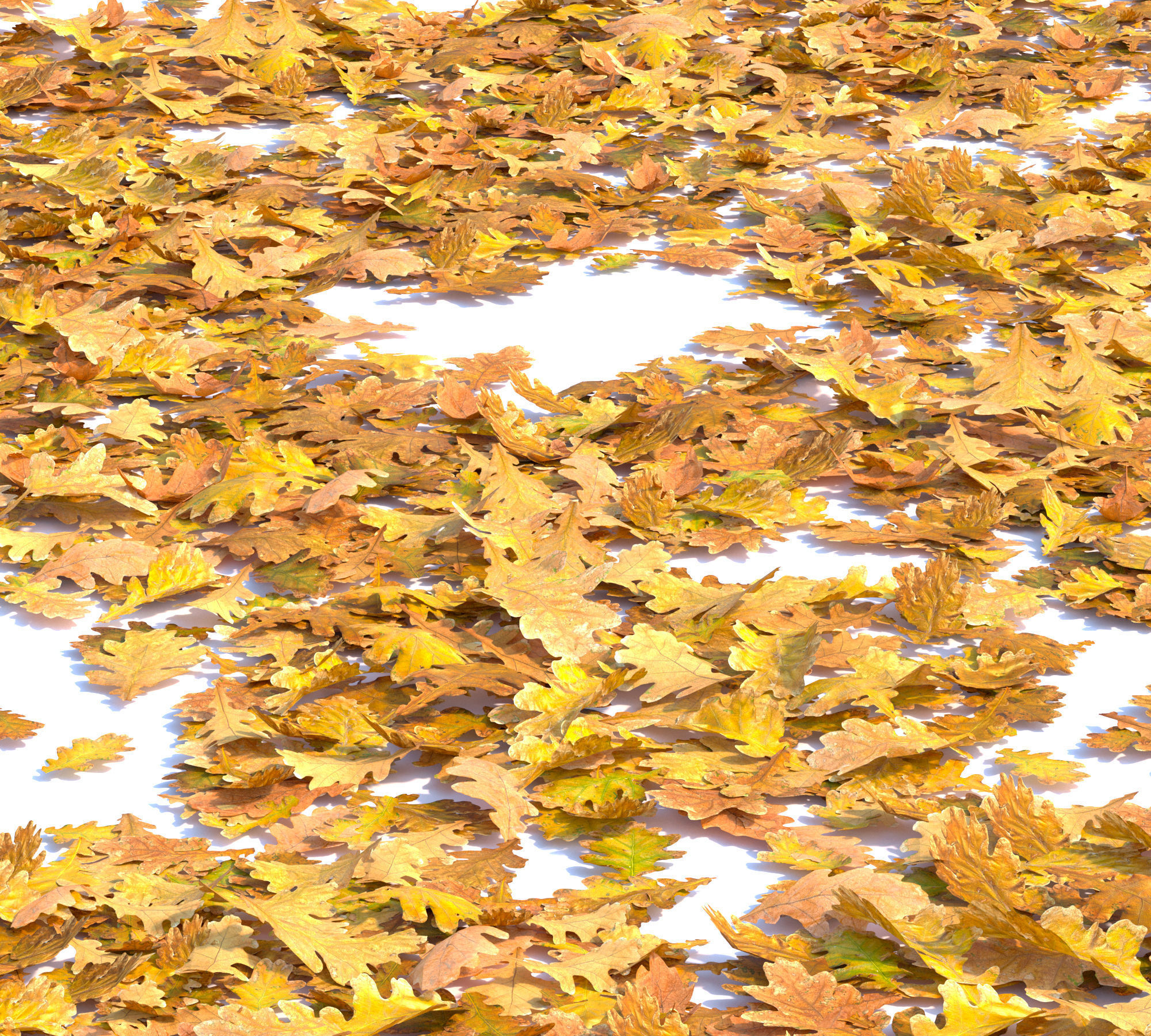 Autumn leaves Low-poly 3D model_4