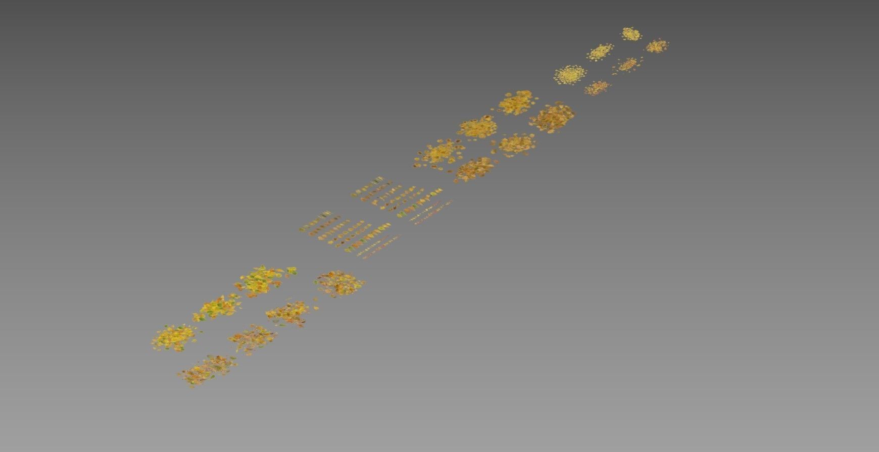 Autumn leaves Low-poly 3D model_8