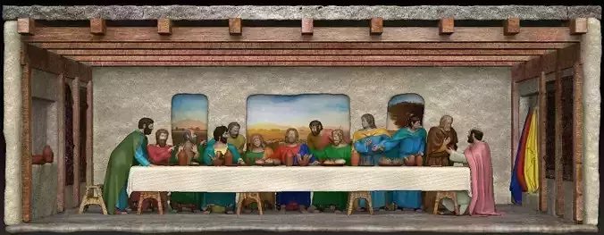 Last Supper 3D 360 degree 3D model 3D printable | CGTrader