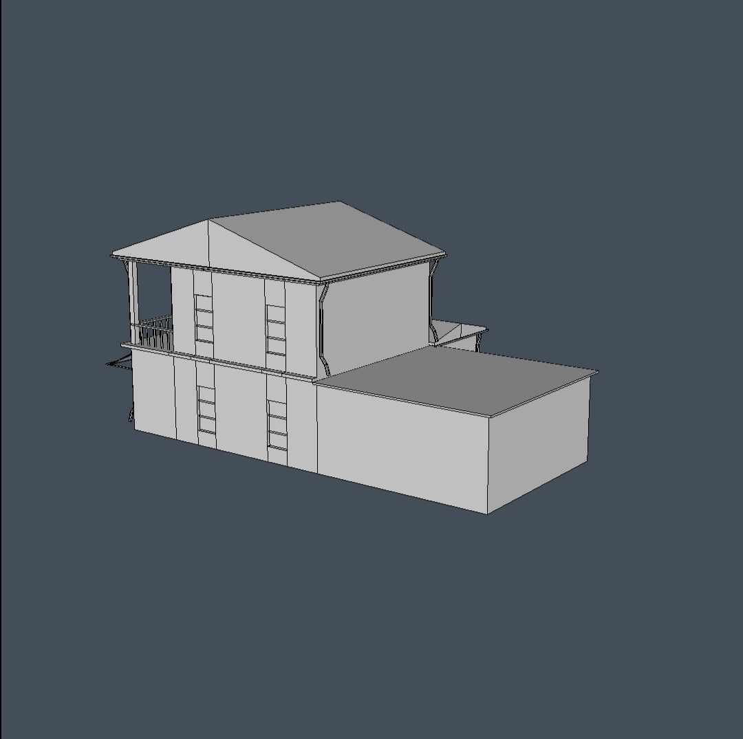 Big-House house Low-poly 3D model_2