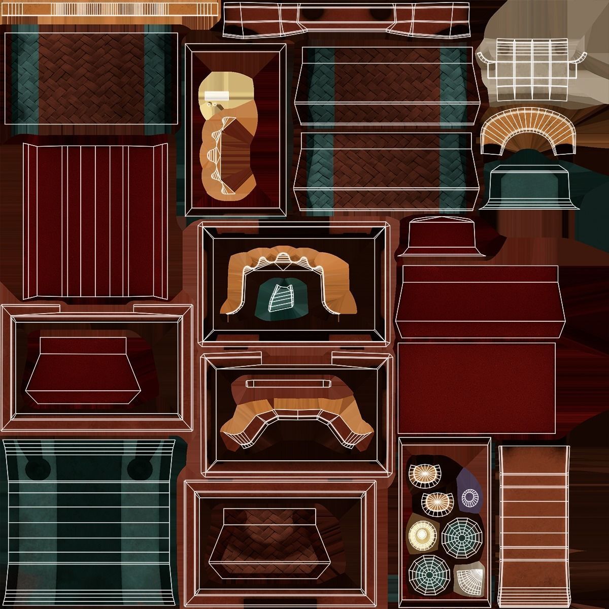 Jungle Treasure Chest Low-poly 3D model_13