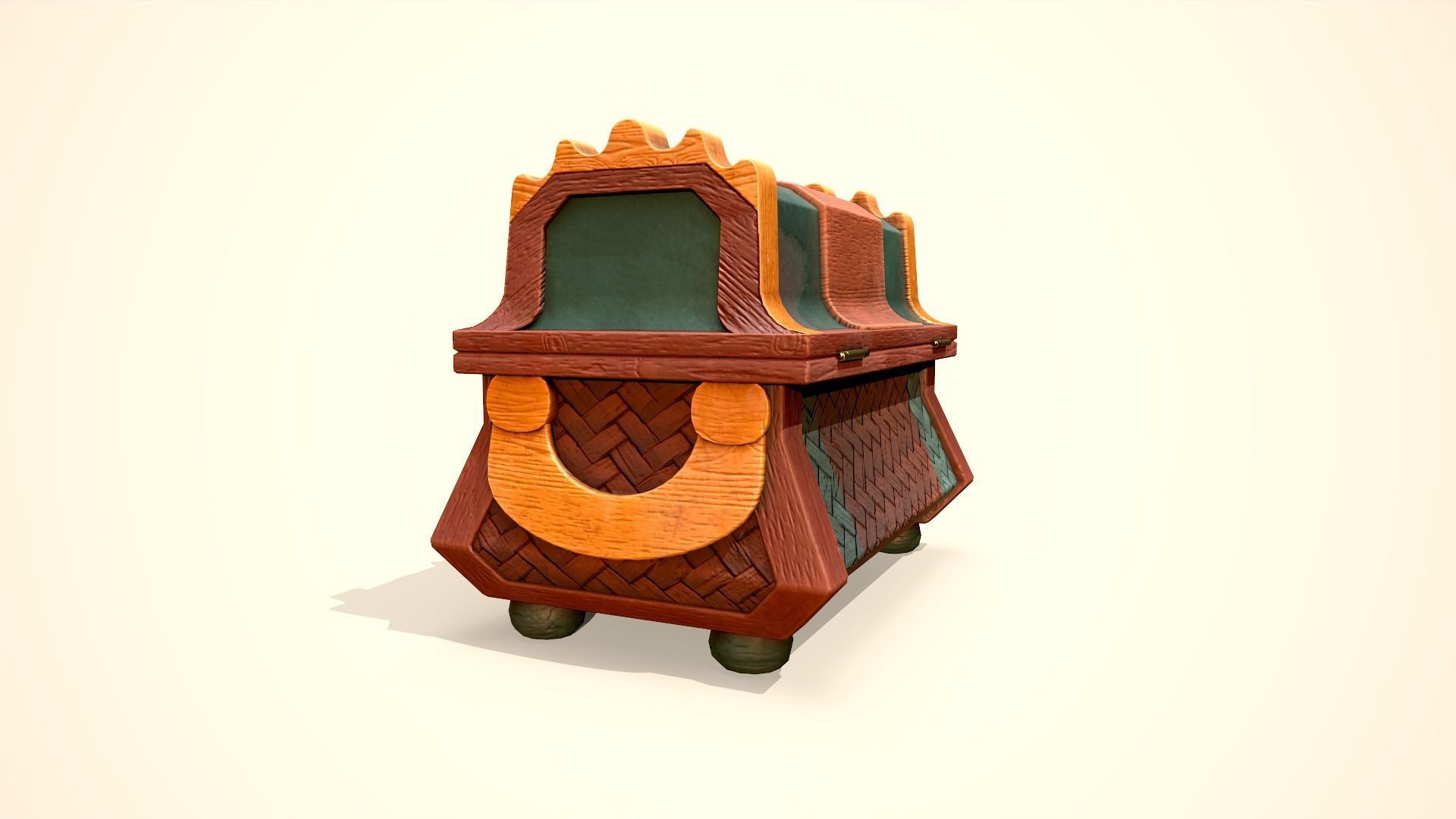 Jungle Treasure Chest Low-poly 3D model_4