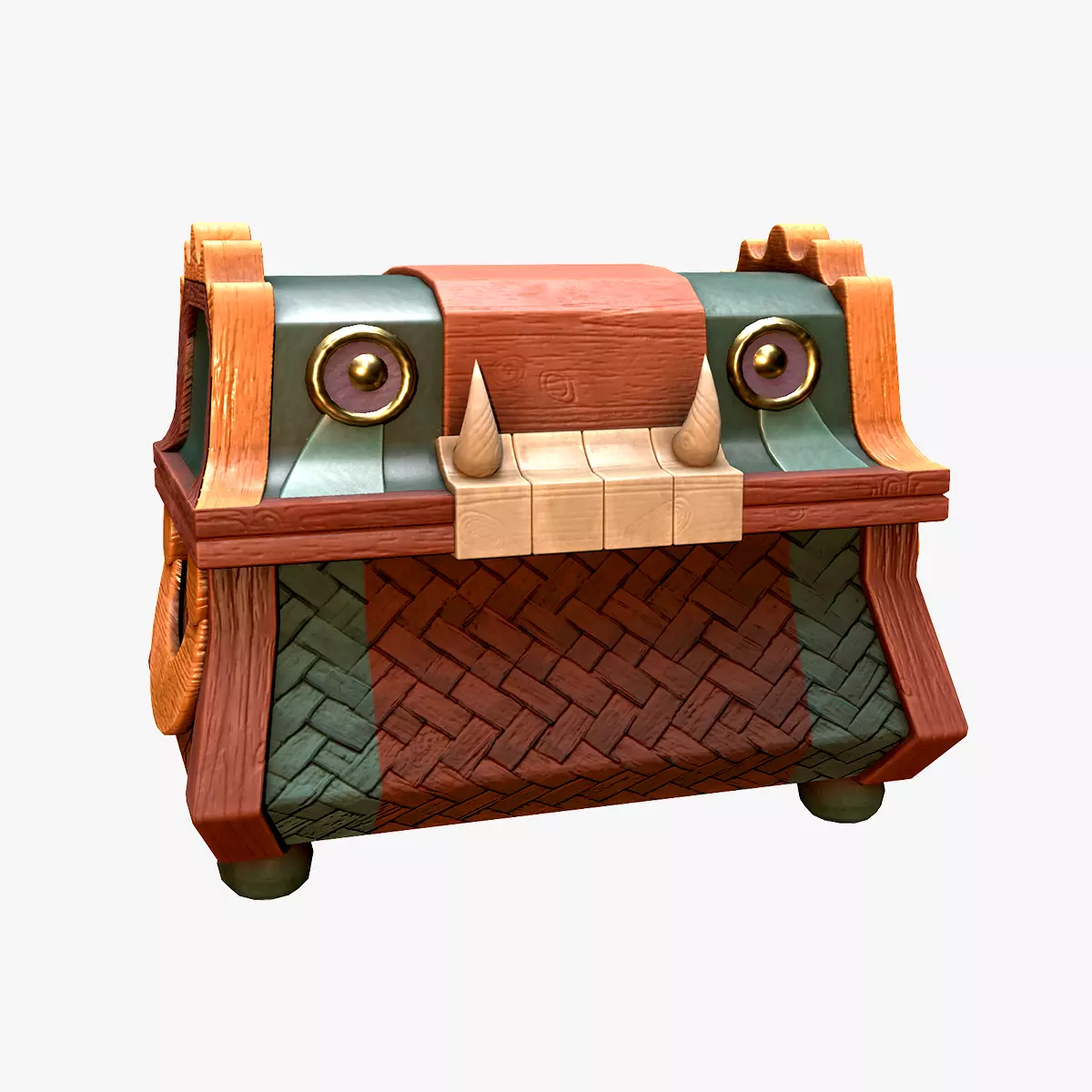 Jungle Treasure Chest Low-poly 3D model_0