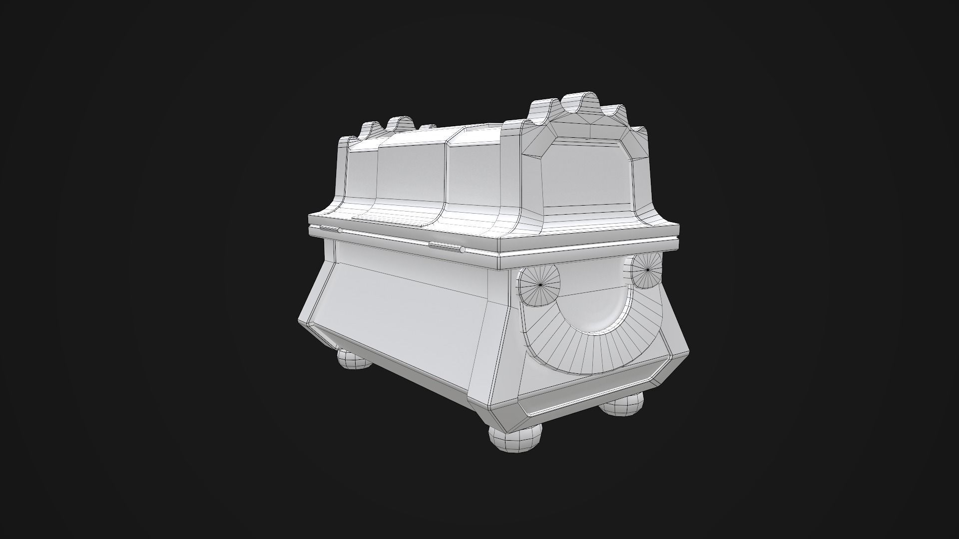 Jungle Treasure Chest Low-poly 3D model_11