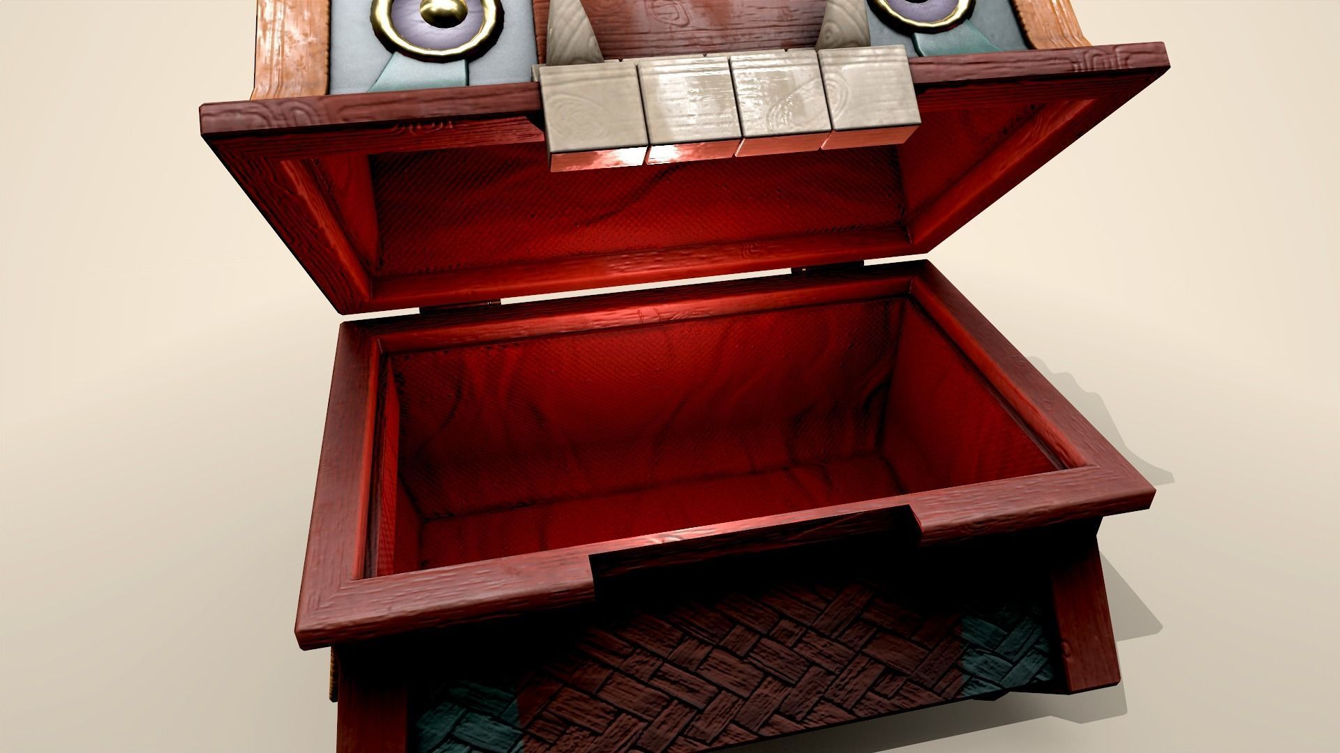 Jungle Treasure Chest Low-poly 3D model_7