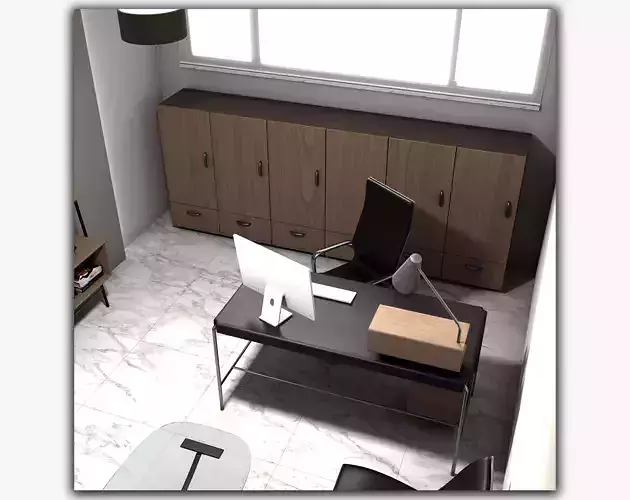 Office interior 01 3D model