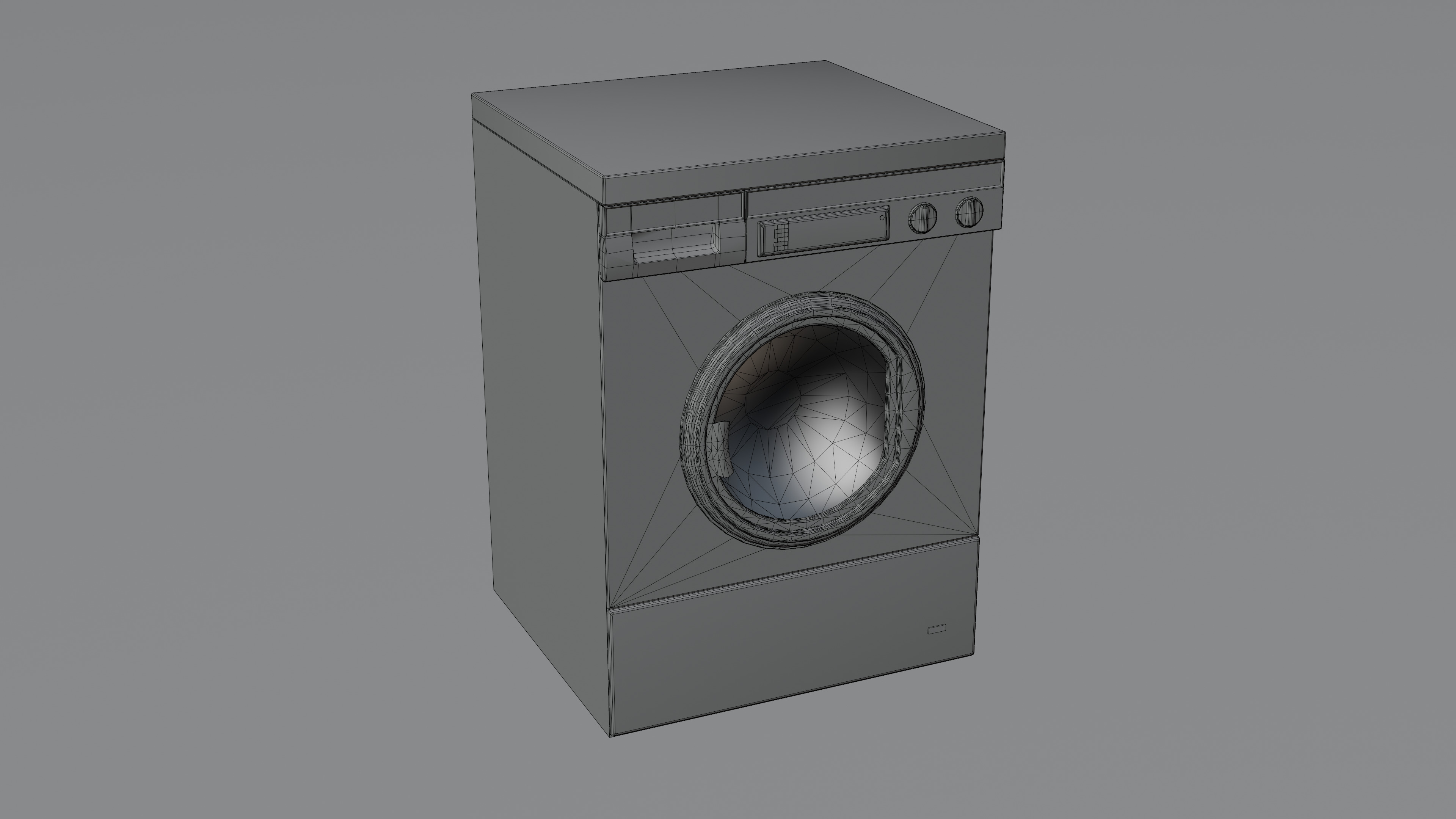 Vintage Washing Machine Low-poly 3D model_7