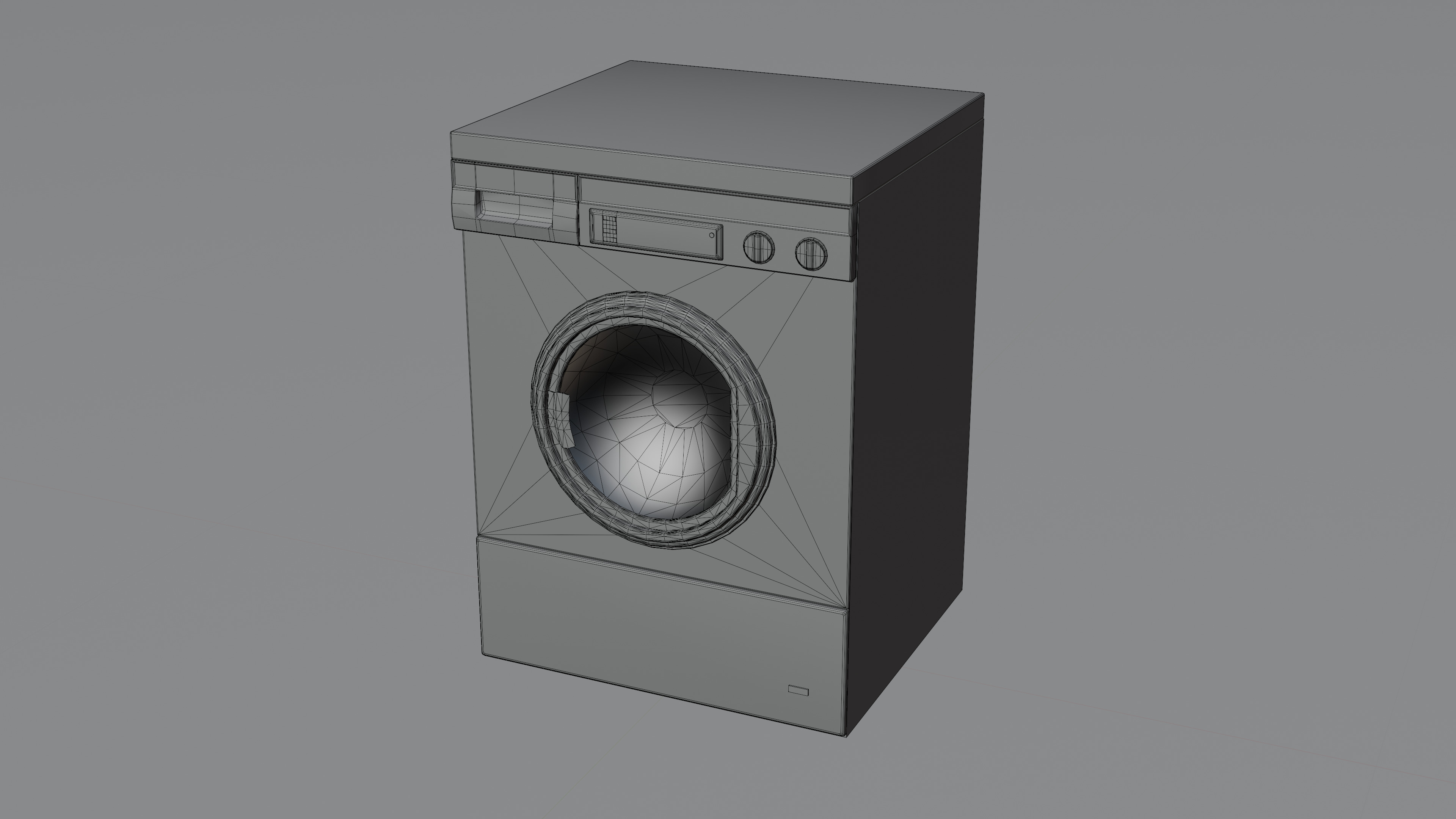 Vintage Washing Machine Low-poly 3D model_8