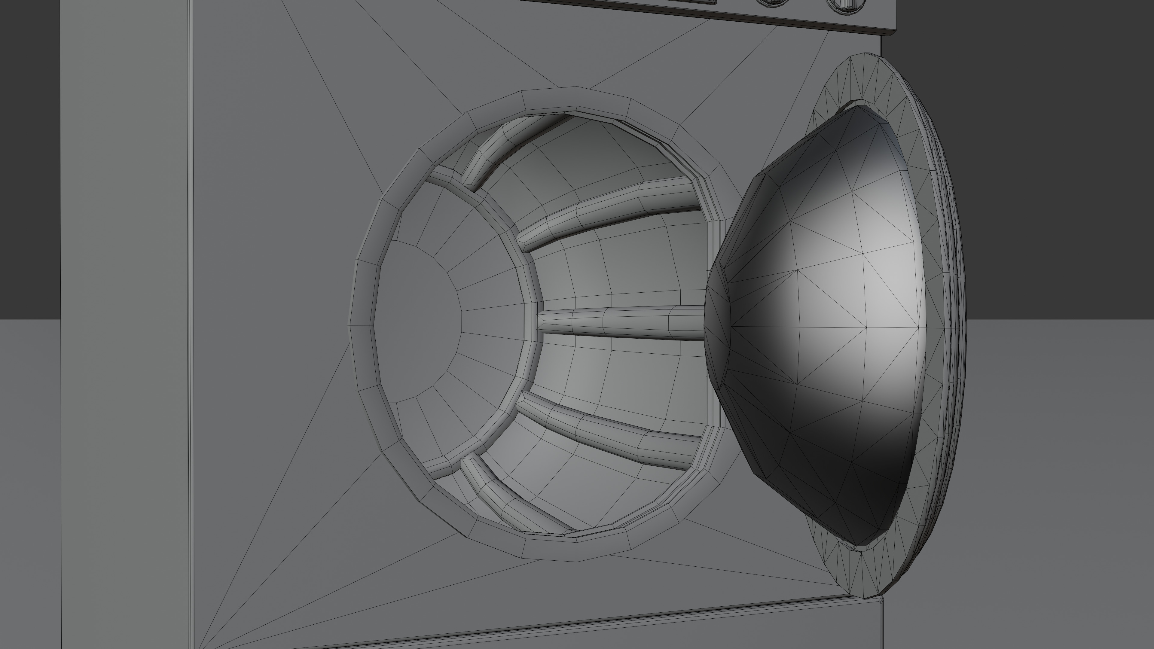 Vintage Washing Machine Low-poly 3D model_11