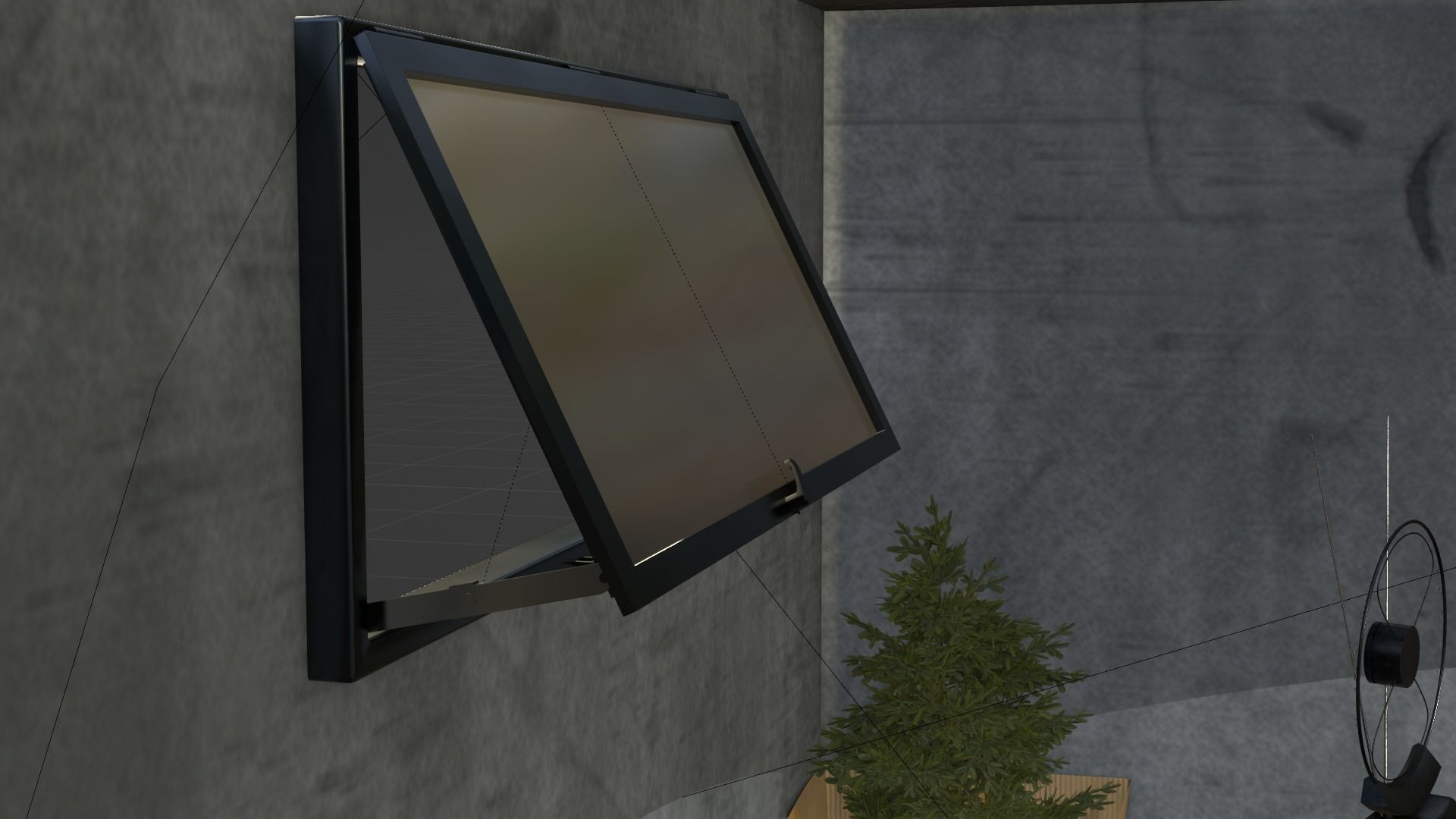 Storeroom room with lamp on wall 3D model_13