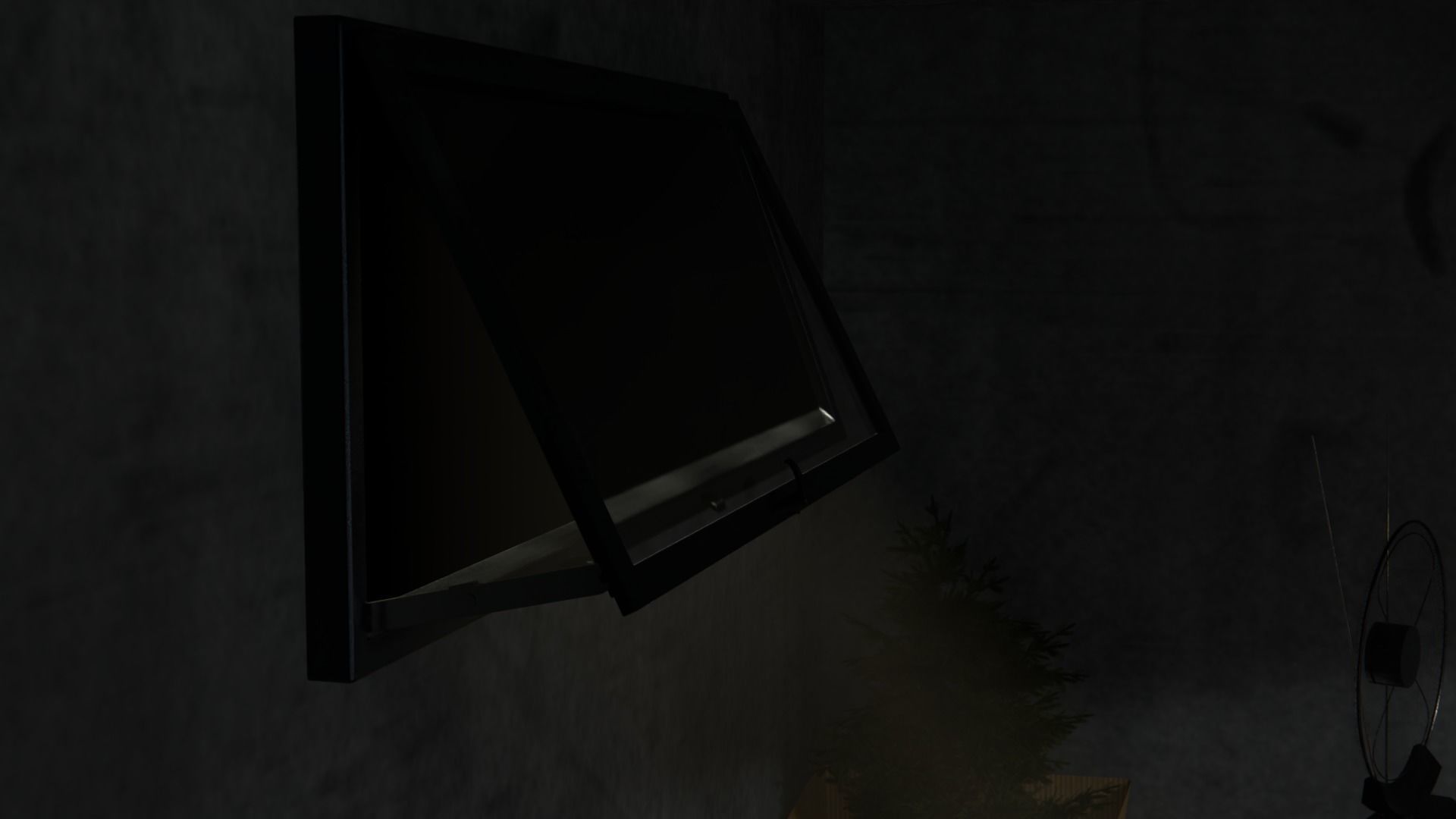 Storeroom room with lamp on wall 3D model_6