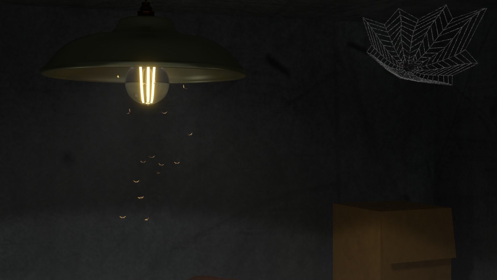 Storeroom room with lamp on wall 3D model_5