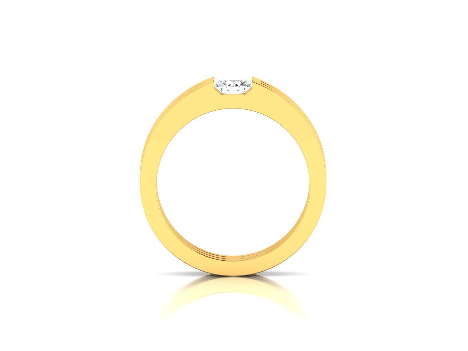 Band 3dm Render Details gold ring with diamond in center 3D print model_2