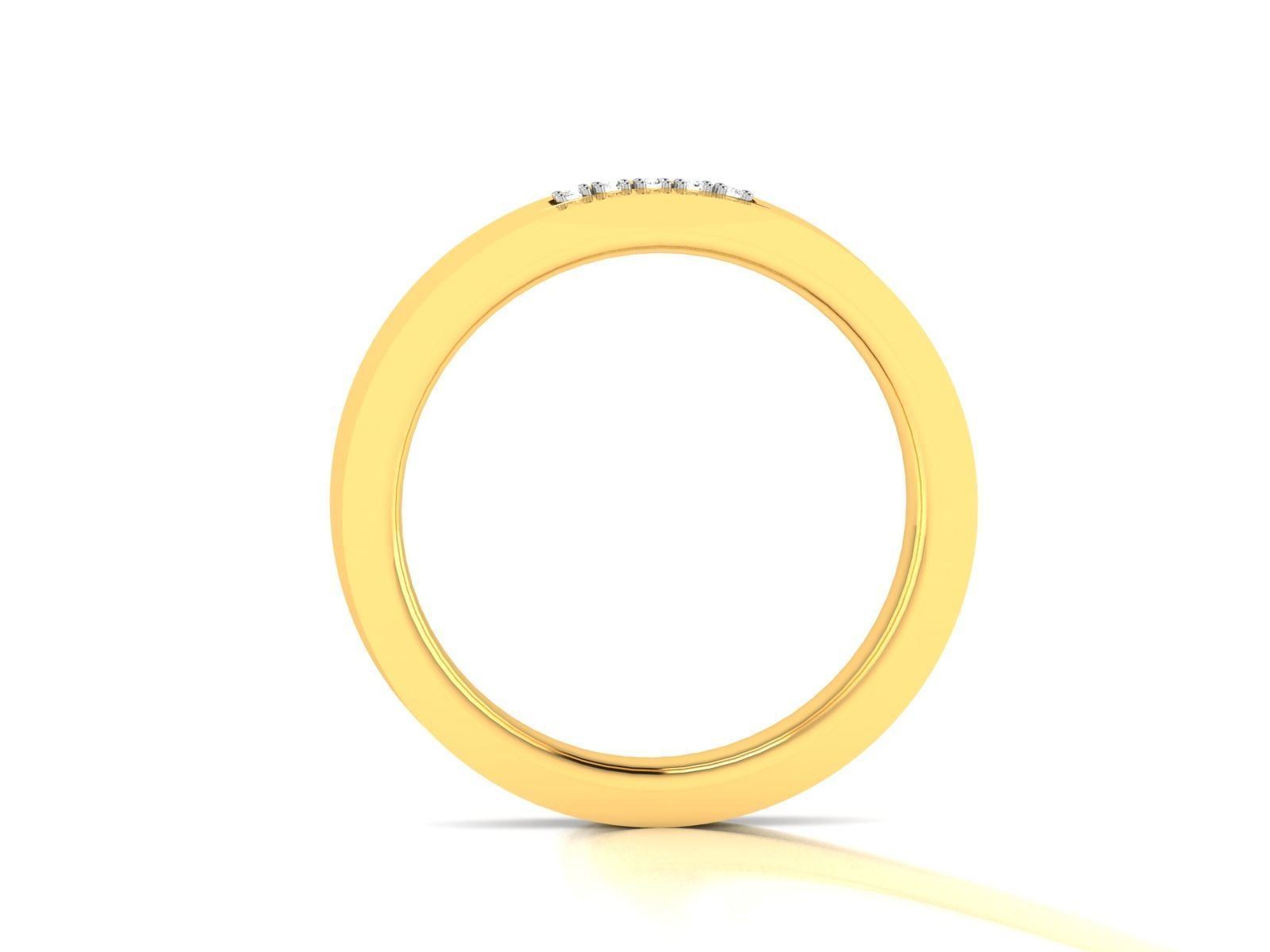 Band 3dm Render Details oval diamond ring gold 3D print model_4