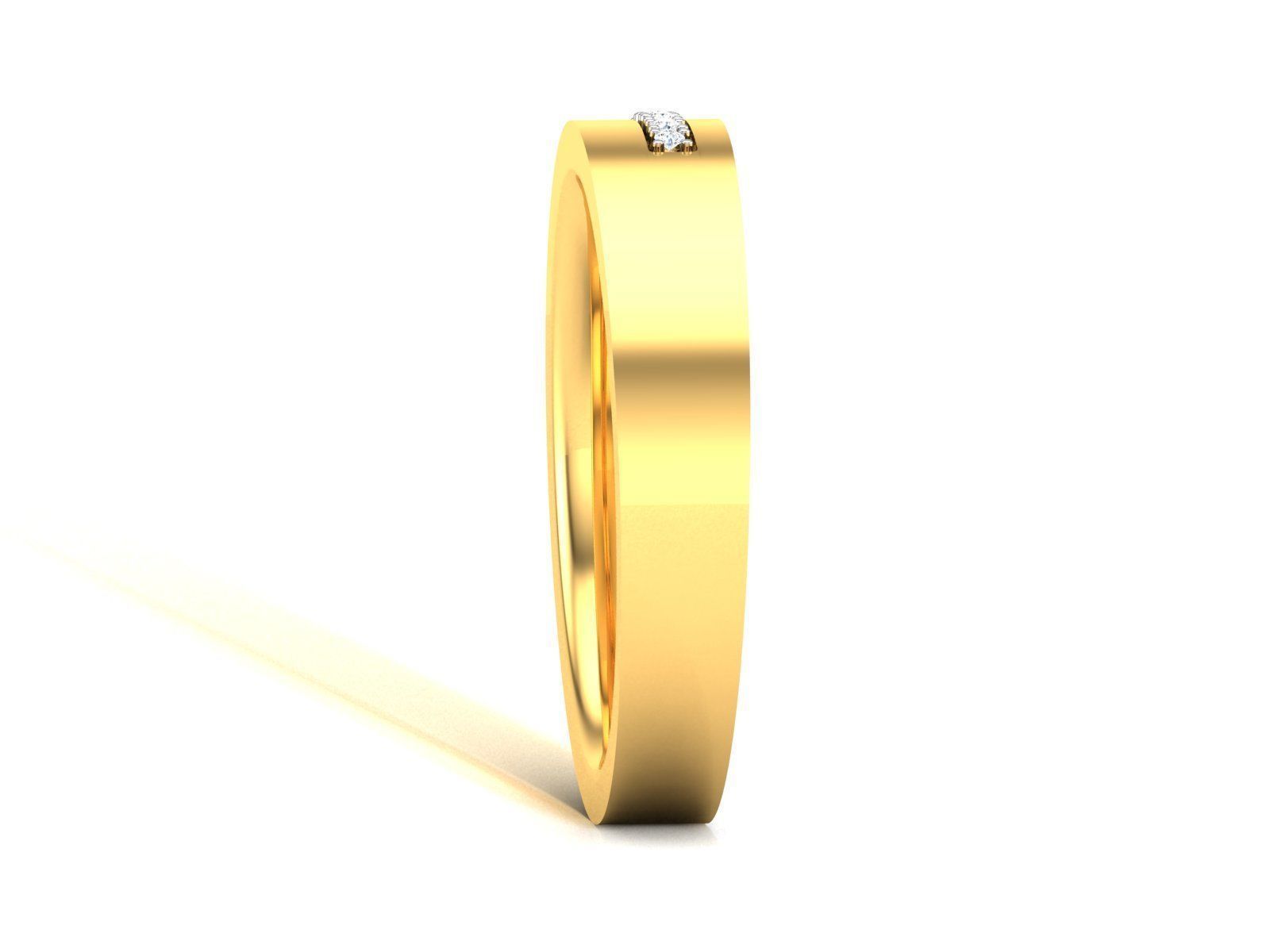 Band 3dm Render Details oval diamond ring gold 3D print model_5