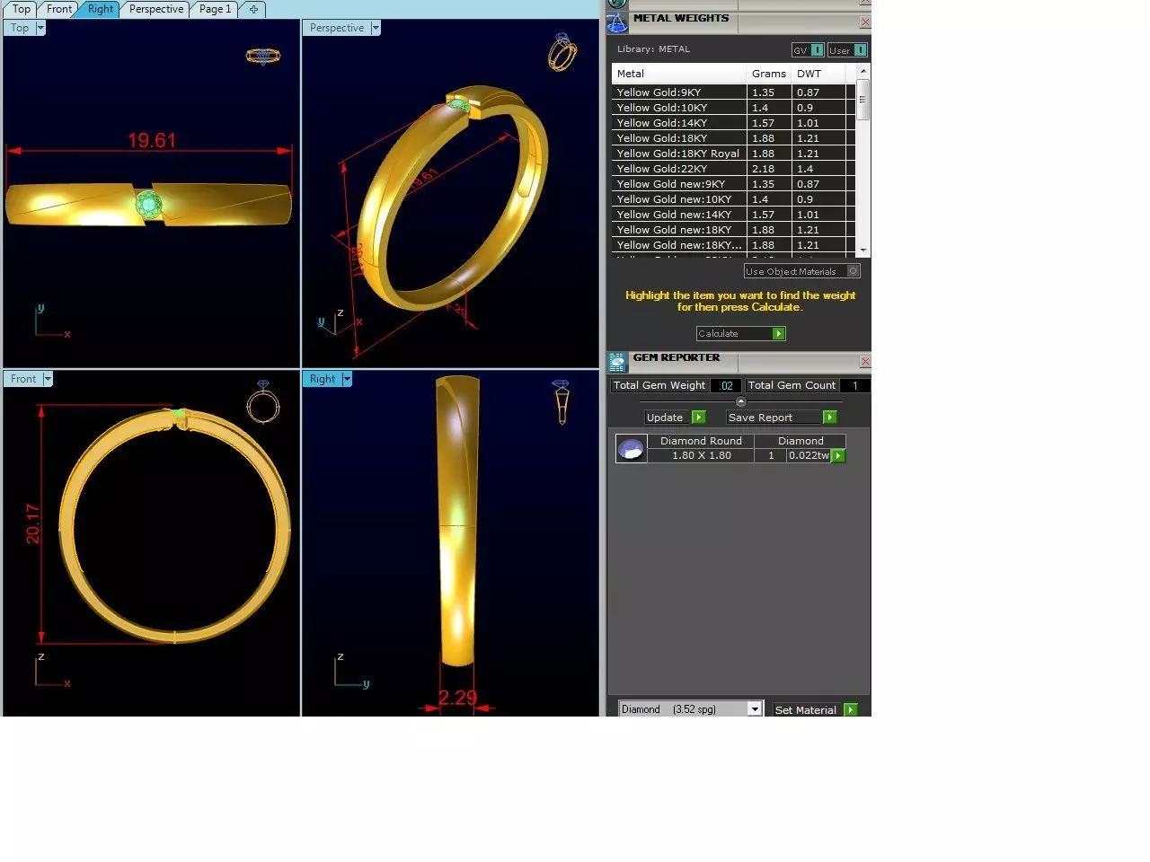 Band 3dm Render Details gold wedding ring with diamond 3D model 3D ...