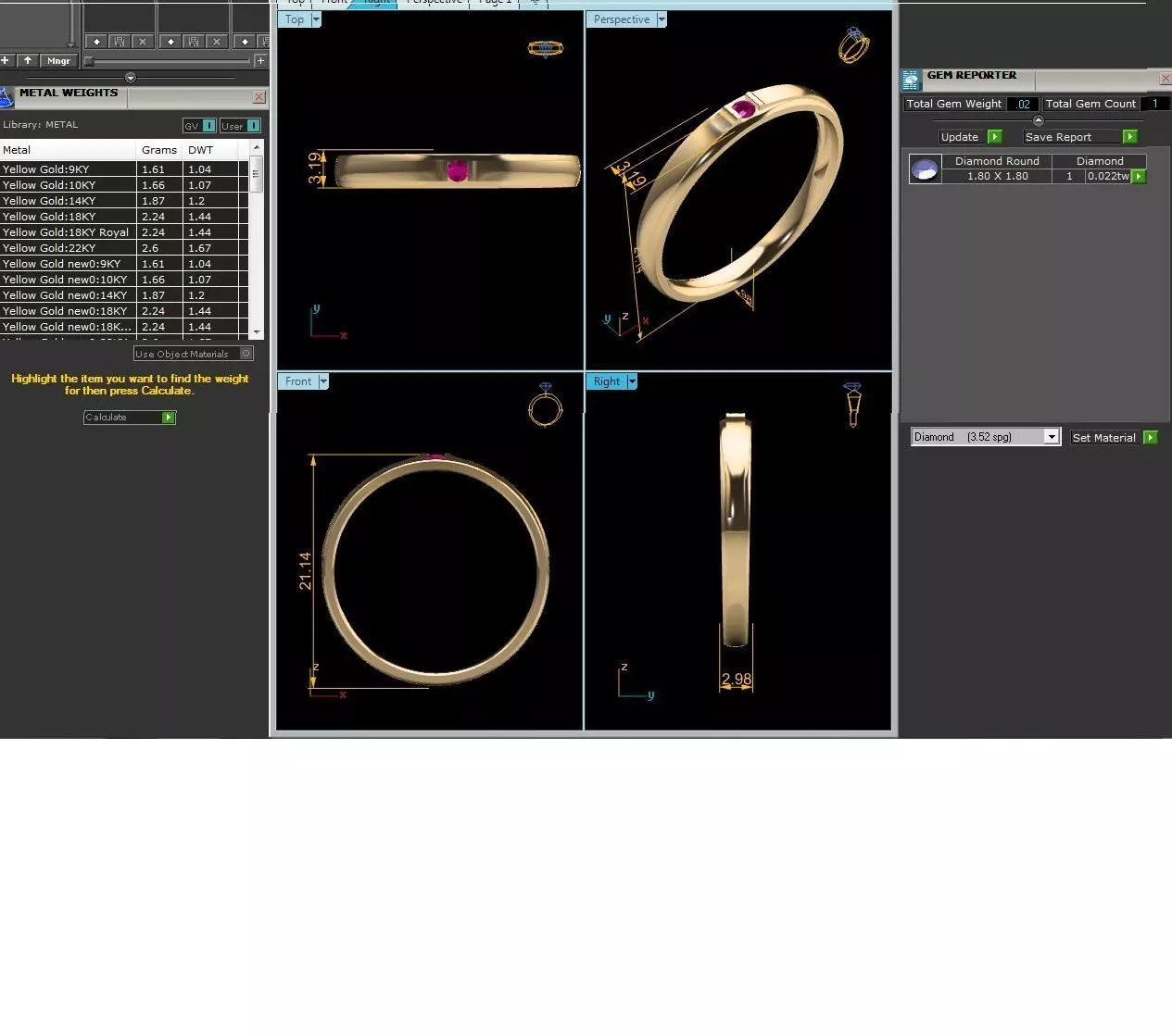 Band 3dm Render Details gold ring with sapphire 3D print model