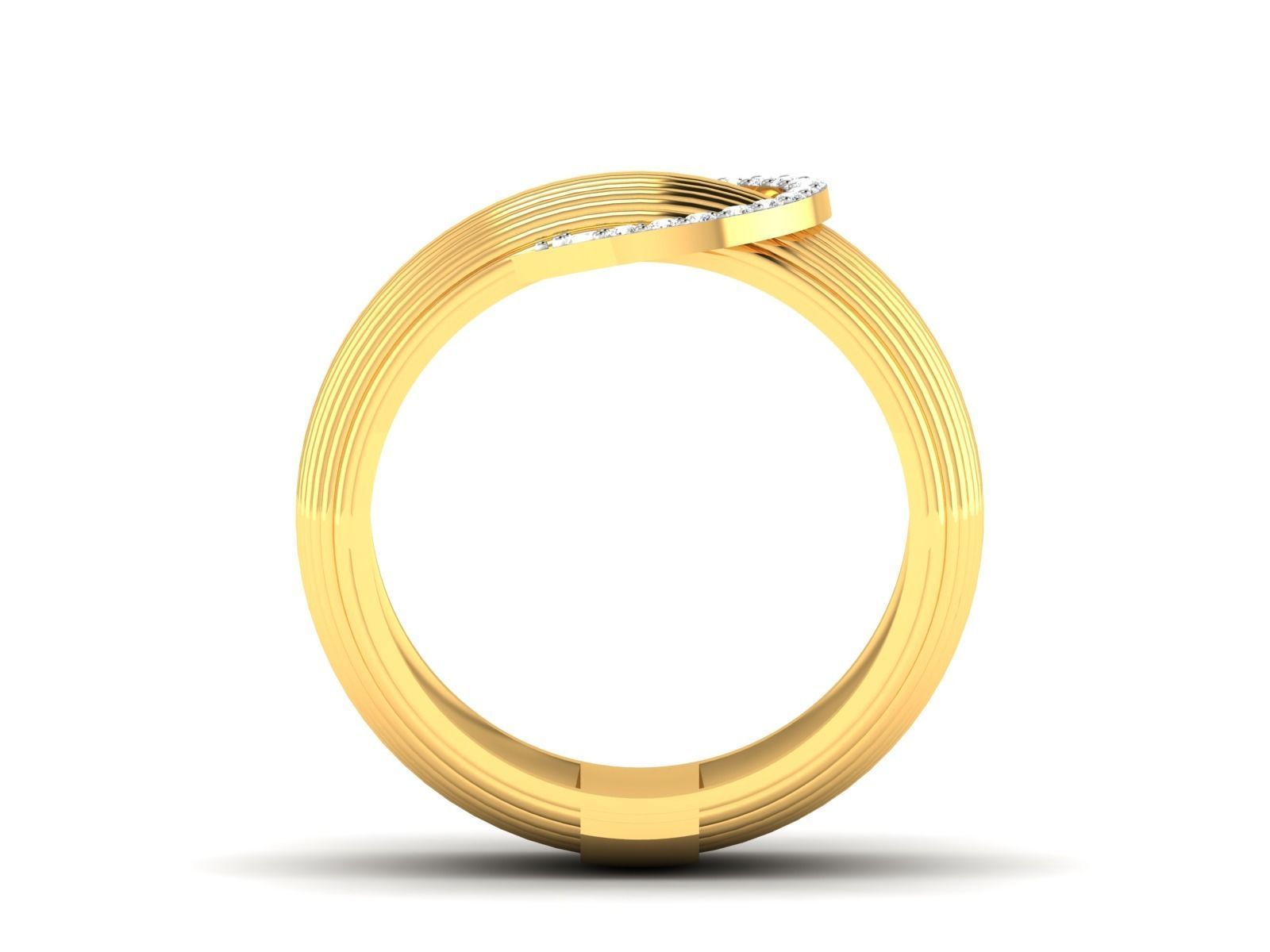 Band 3dm Render Details gold wedding ring with diamonds 3D print model_4