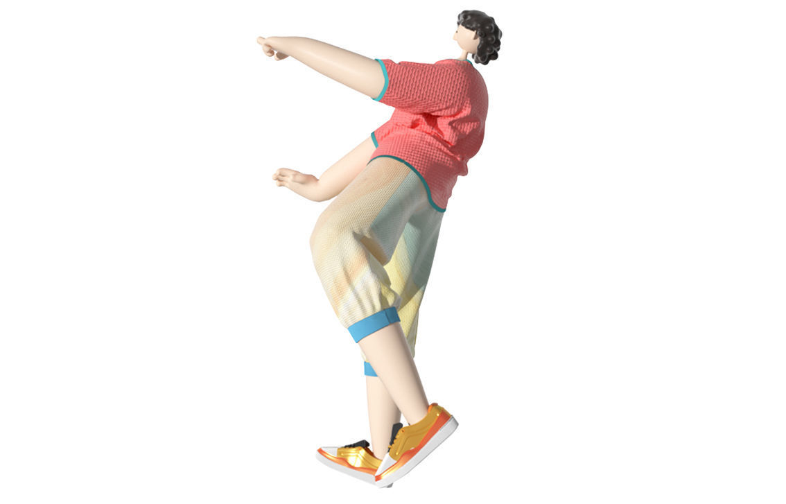 C4D model hip-hop dance figure dance 3D model_1