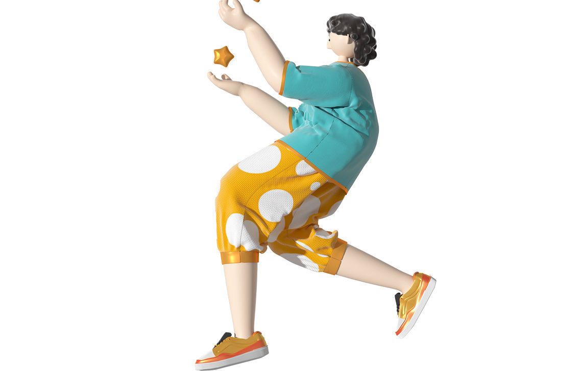 C4D model hip-hop dance figure dance 3D model_2