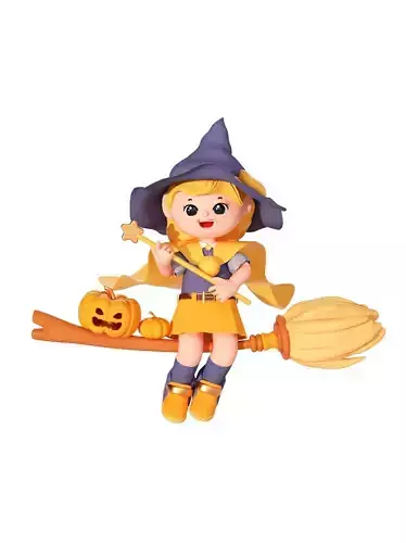 Halloween witch cartoon image model