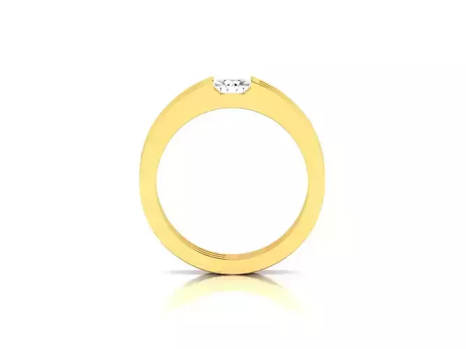Band 3dm Render Details gold ring with diamond in center