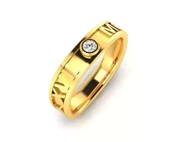 Band 3dm Render Details roman numerals diamond ring 3D print model