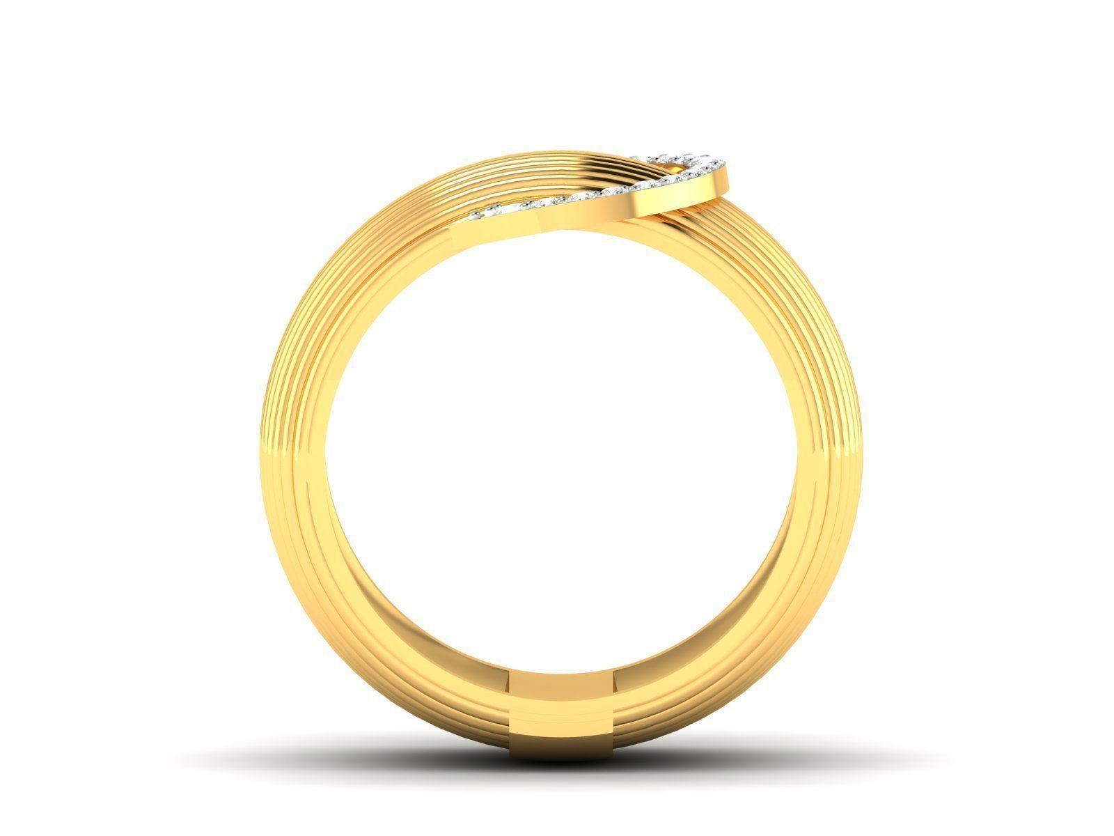 Band 3dm Render Details gold wedding ring with diamonds 3D print model_3