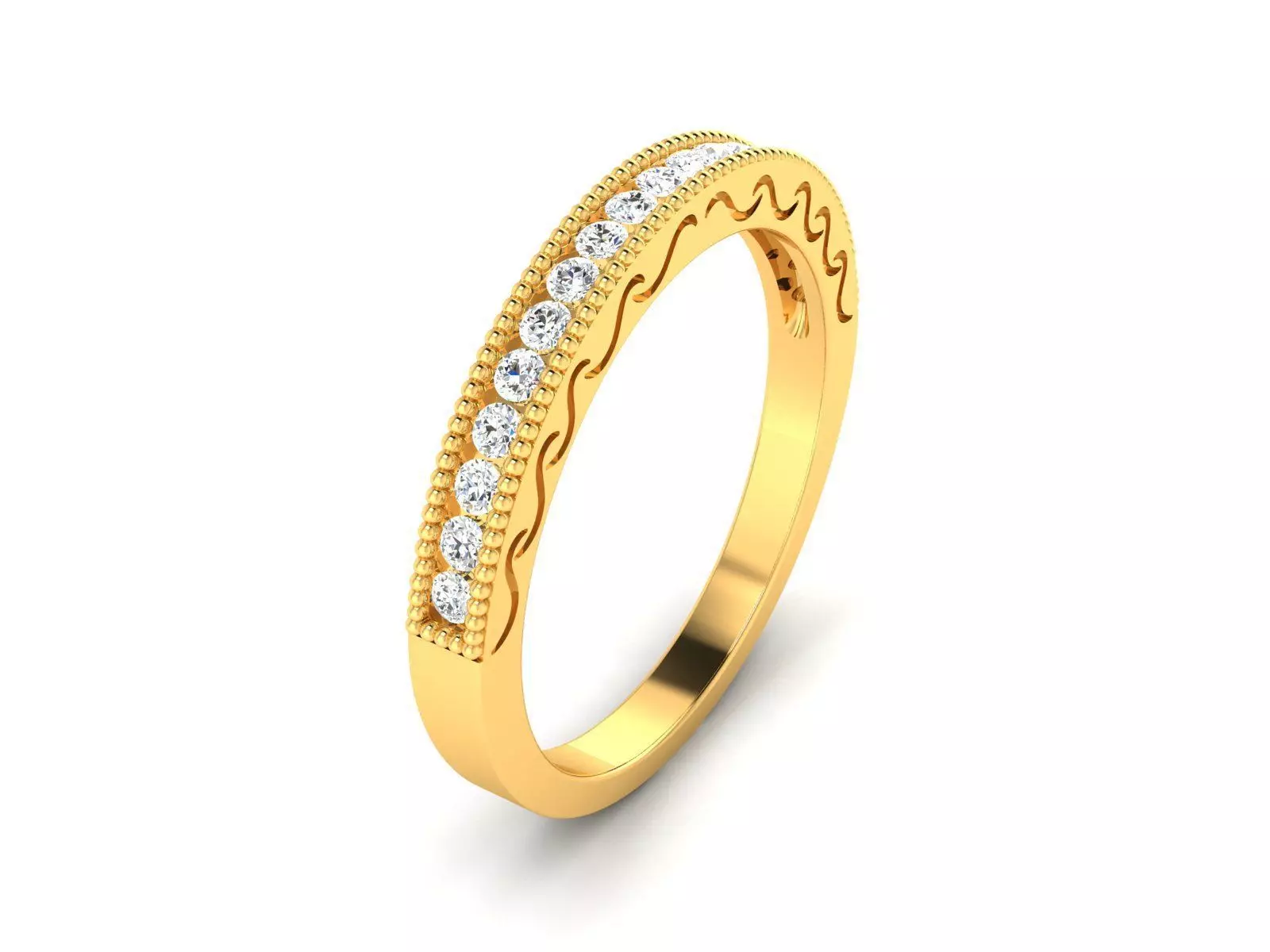 Band 3dm Render Details elegant gold diamond ring 3D model 3D printable ...