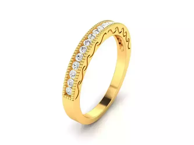 Band 3dm Render Details elegant gold diamond ring