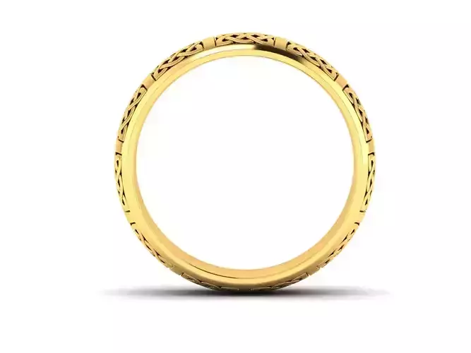 Band 3dm Render Details celtic wedding ring gold