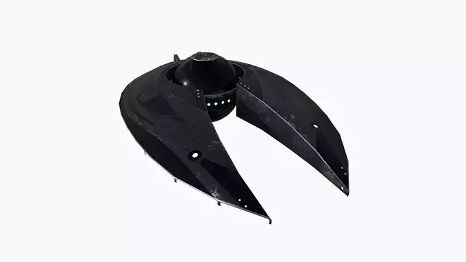 Alien Spaceship UFO I10 Full Black - Sci Fi Spacecraft Design Low-poly 3D model