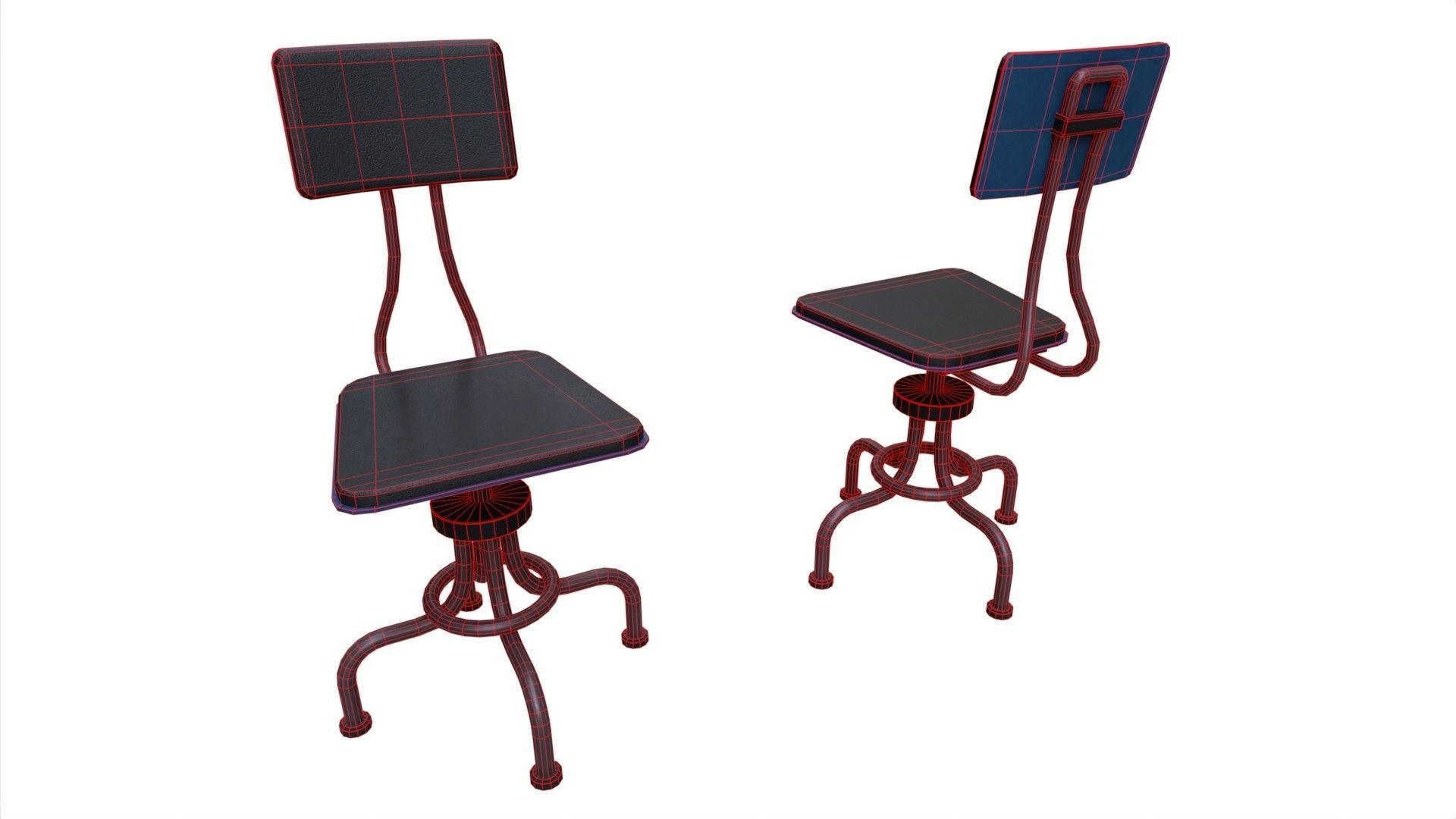 Chair 19 Low-poly 3D model_3