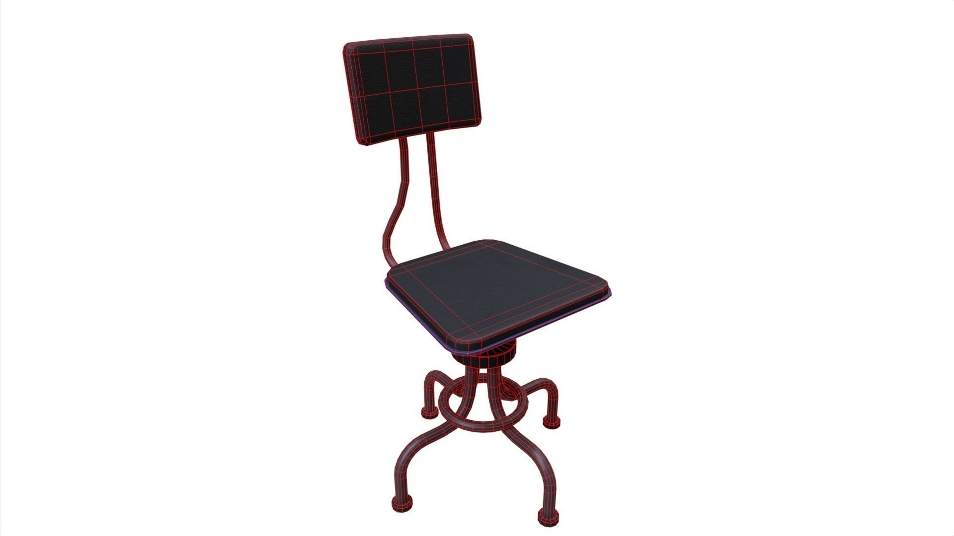 Chair 19 Low-poly 3D model_11