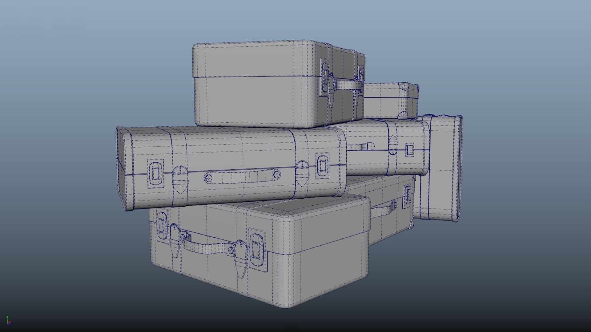 Travel bag suitcase briefcase PBR game ready Low-poly 3D model_8