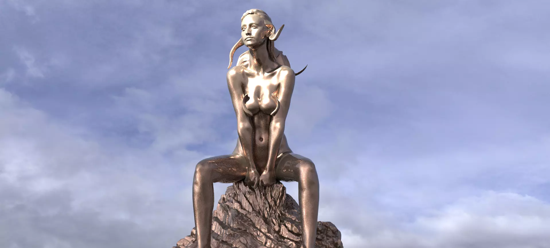 Female form Anatomy Siting Sculpture 2  3D model_0