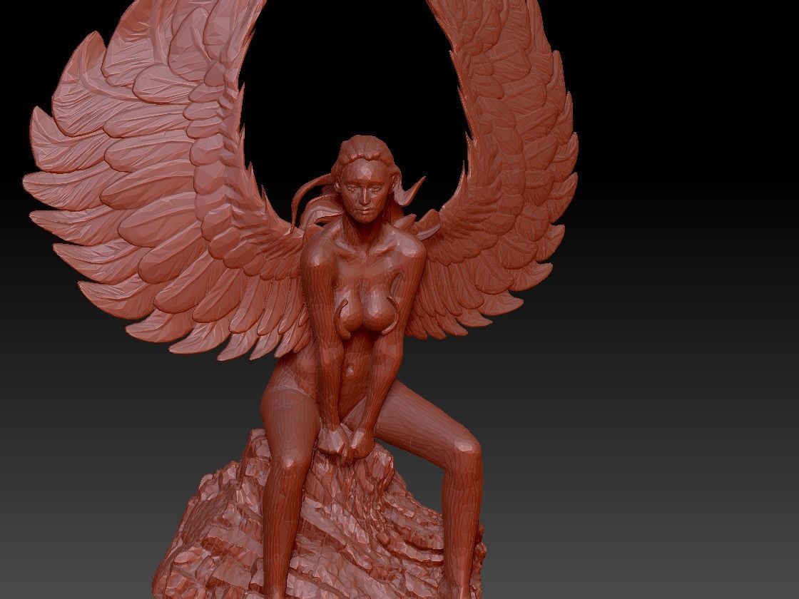 Egyptian goddess form Anatomy Siting Sculpture 3 Low-poly 3D model_3