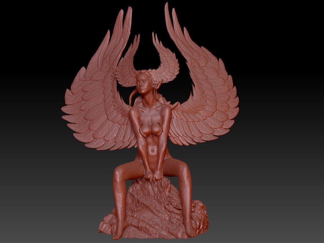 Egyptian goddess form Anatomy Siting Sculpture 3 Low-poly 3D model_1