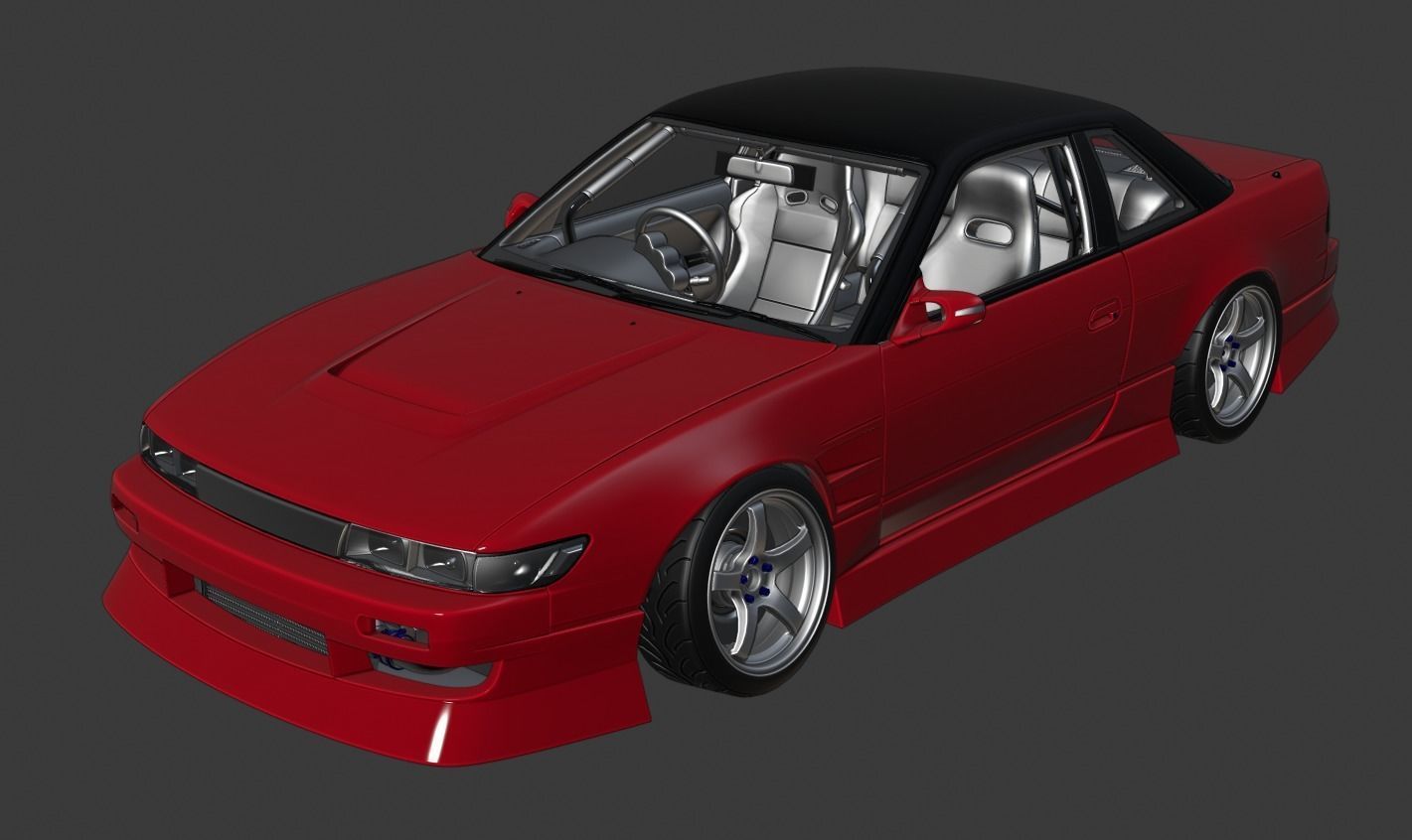 Origin Aggressive Body Kit  S13 Silvia GTS GT7 Base 3D model_4
