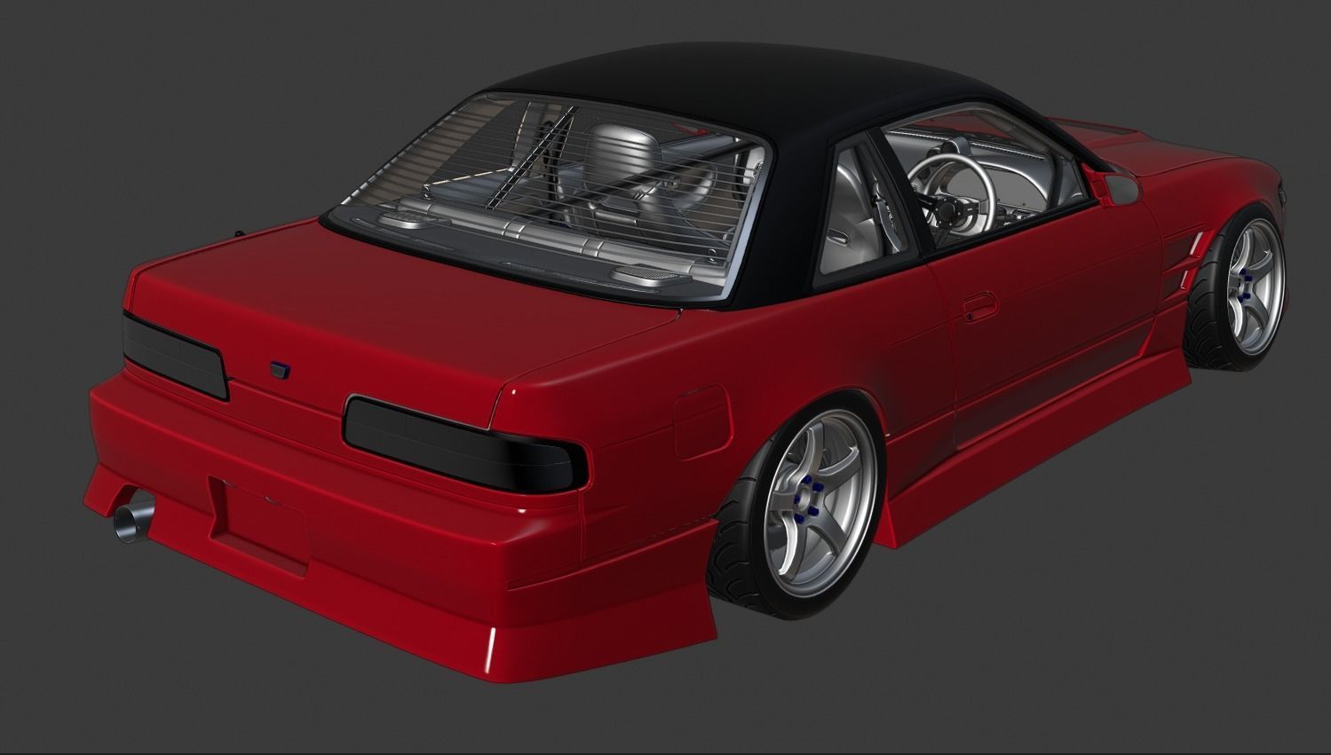 Origin Aggressive Body Kit  S13 Silvia GTS GT7 Base 3D model_5