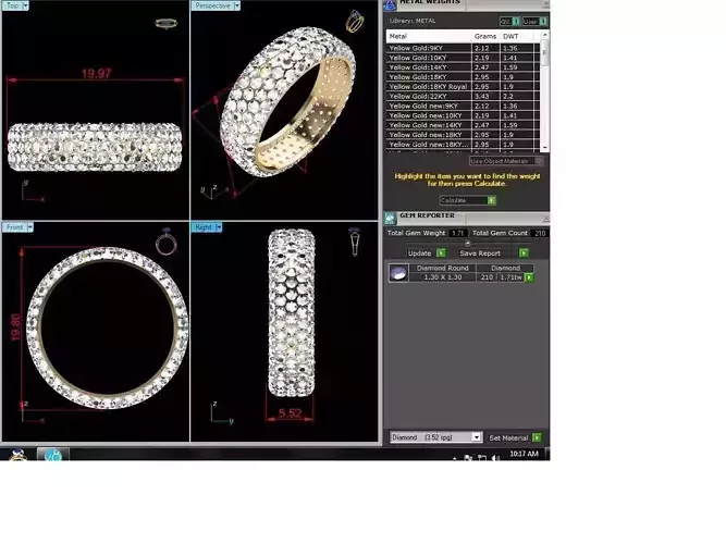 Band 3dm Render Details diamond eternity ring gold
