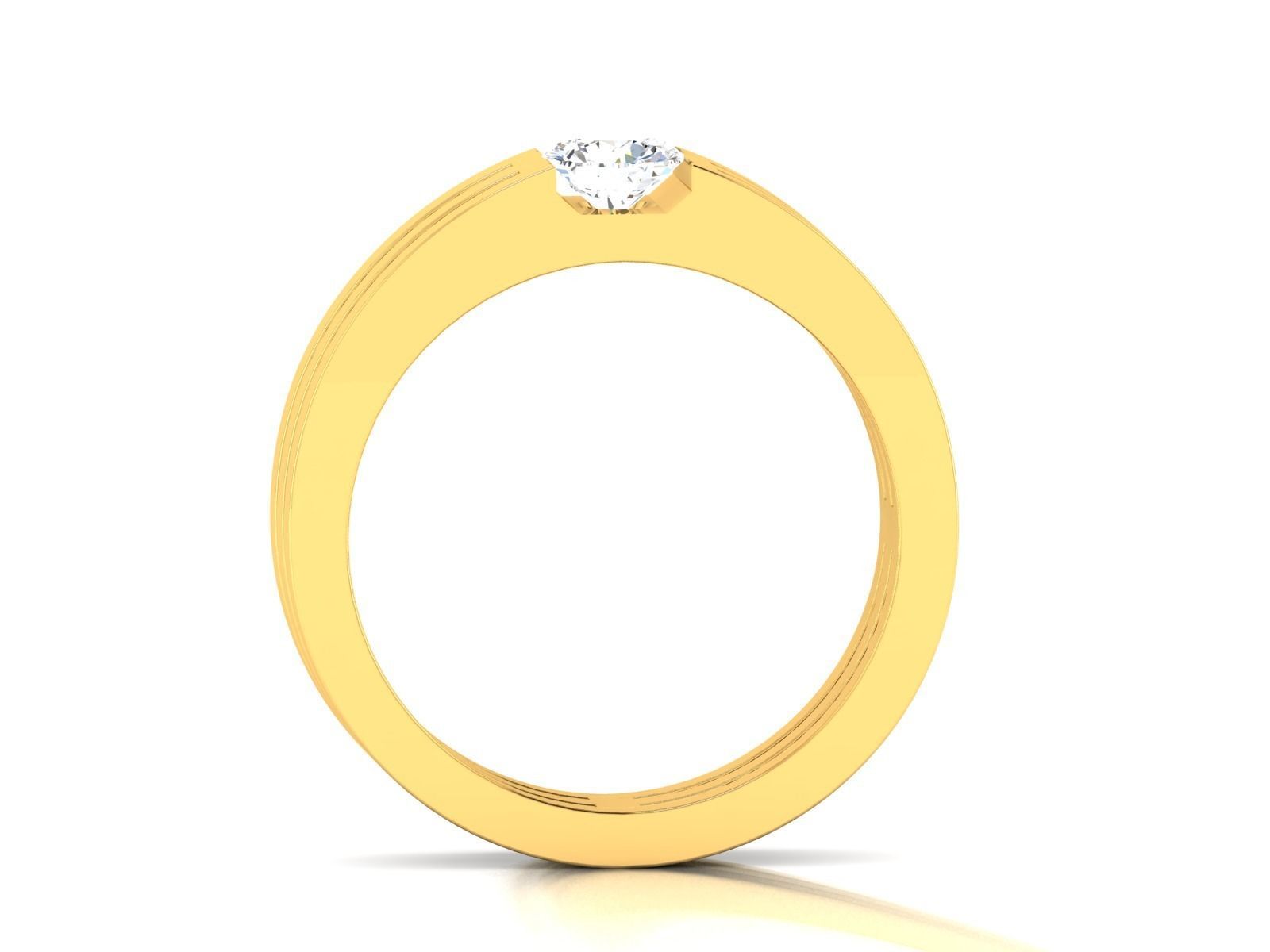 Band 3dm Render Details gold ring with diamond in center 3D print model_10