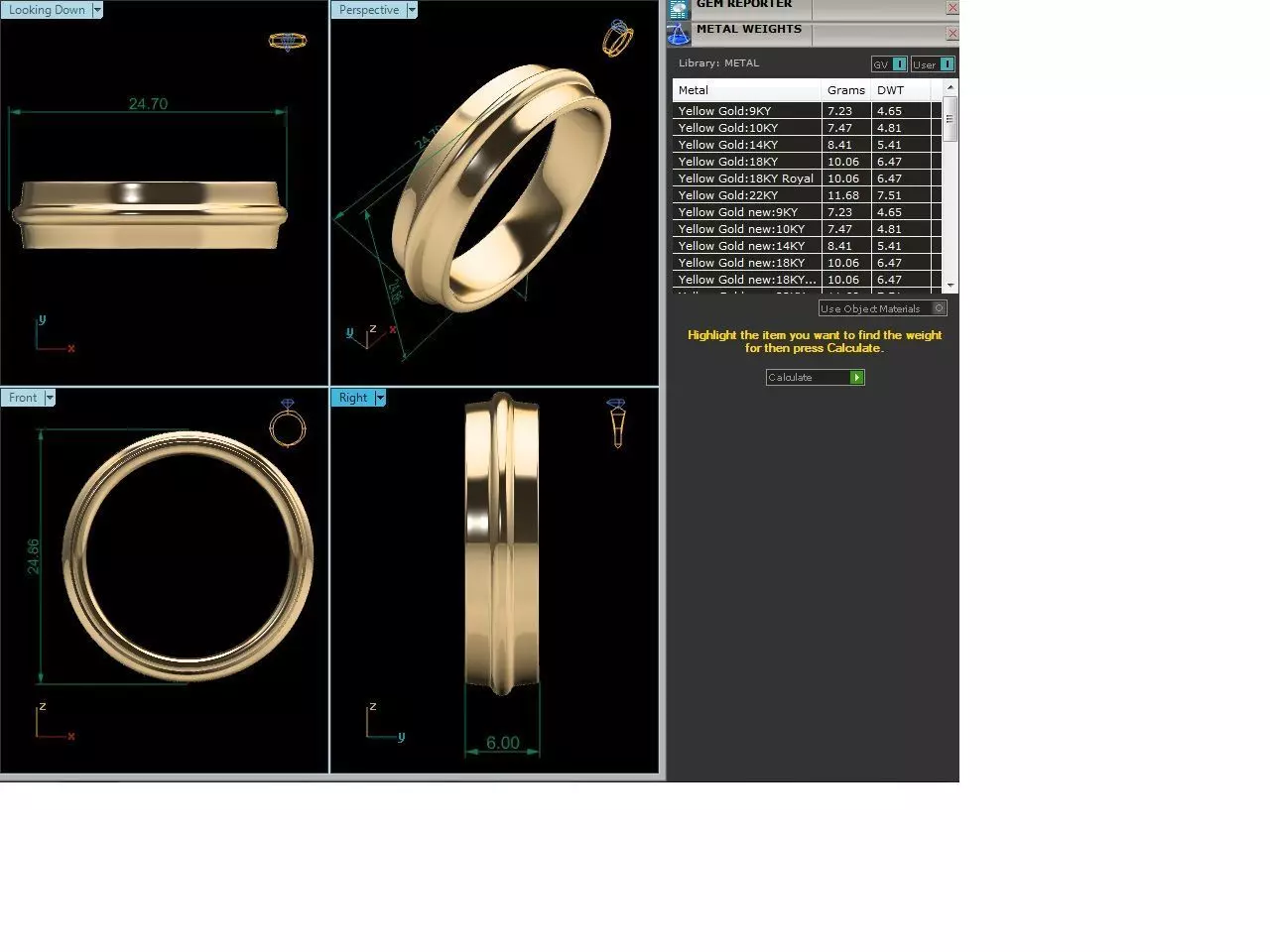 Band 3dm Render Details oval gold ring 3D print model_0