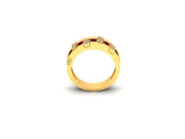Band 3dm Render Details gold ring with rubies and diamonds 3D print model_16