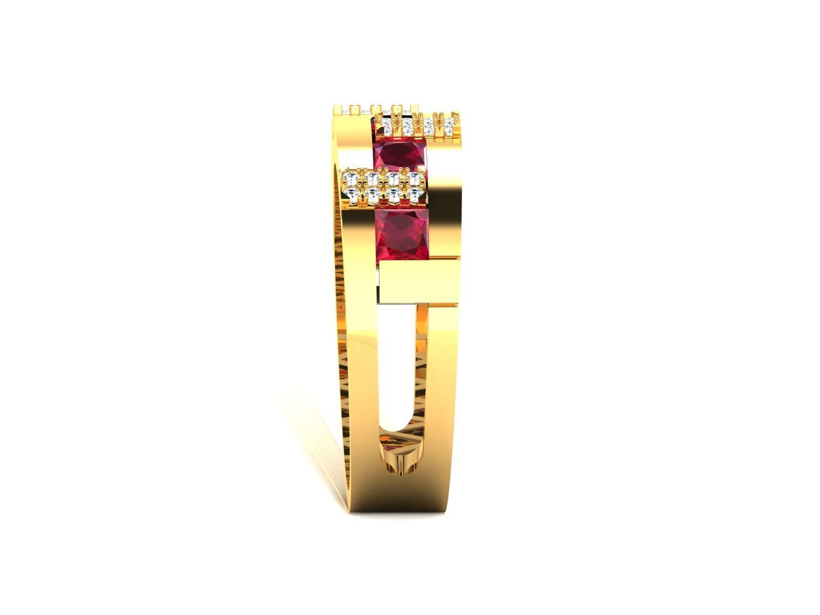 Band 3dm Render Details gold ring with rubies and diamonds 3D print model_38