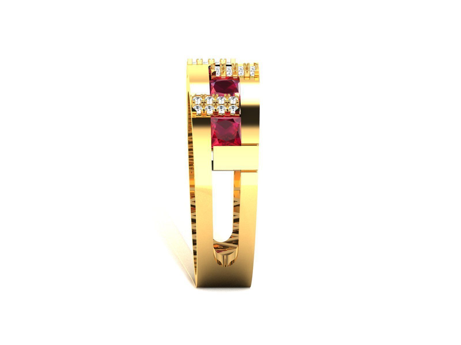 Band 3dm Render Details gold ring with rubies and diamonds 3D print model_37