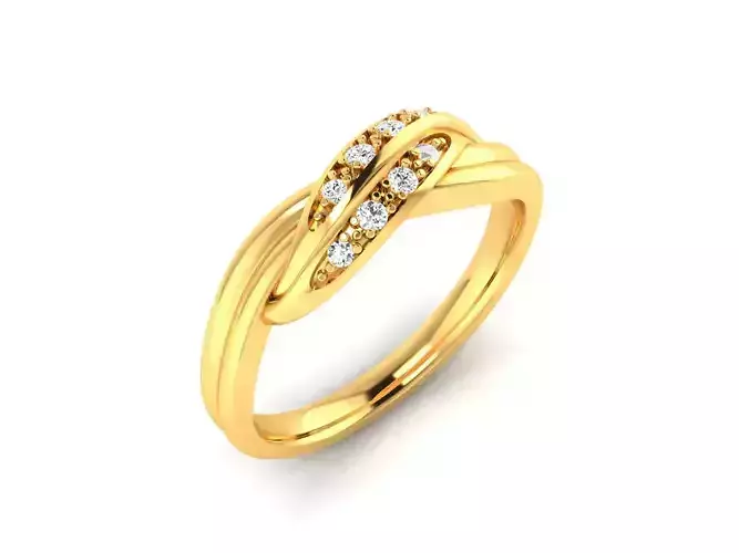 Band 3dm Render Details diamond ring gold