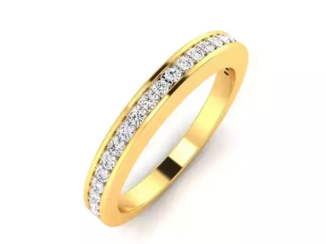 Band 3dm Render Details gold wedding with diamonds