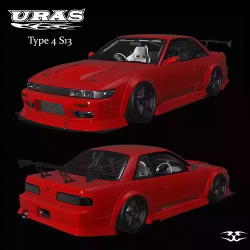 URAS Type-4 Body Kit Keiichi Nomura Spec GTS GT7 PS13 Silvia